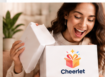 A Cheerlet gift box being opened